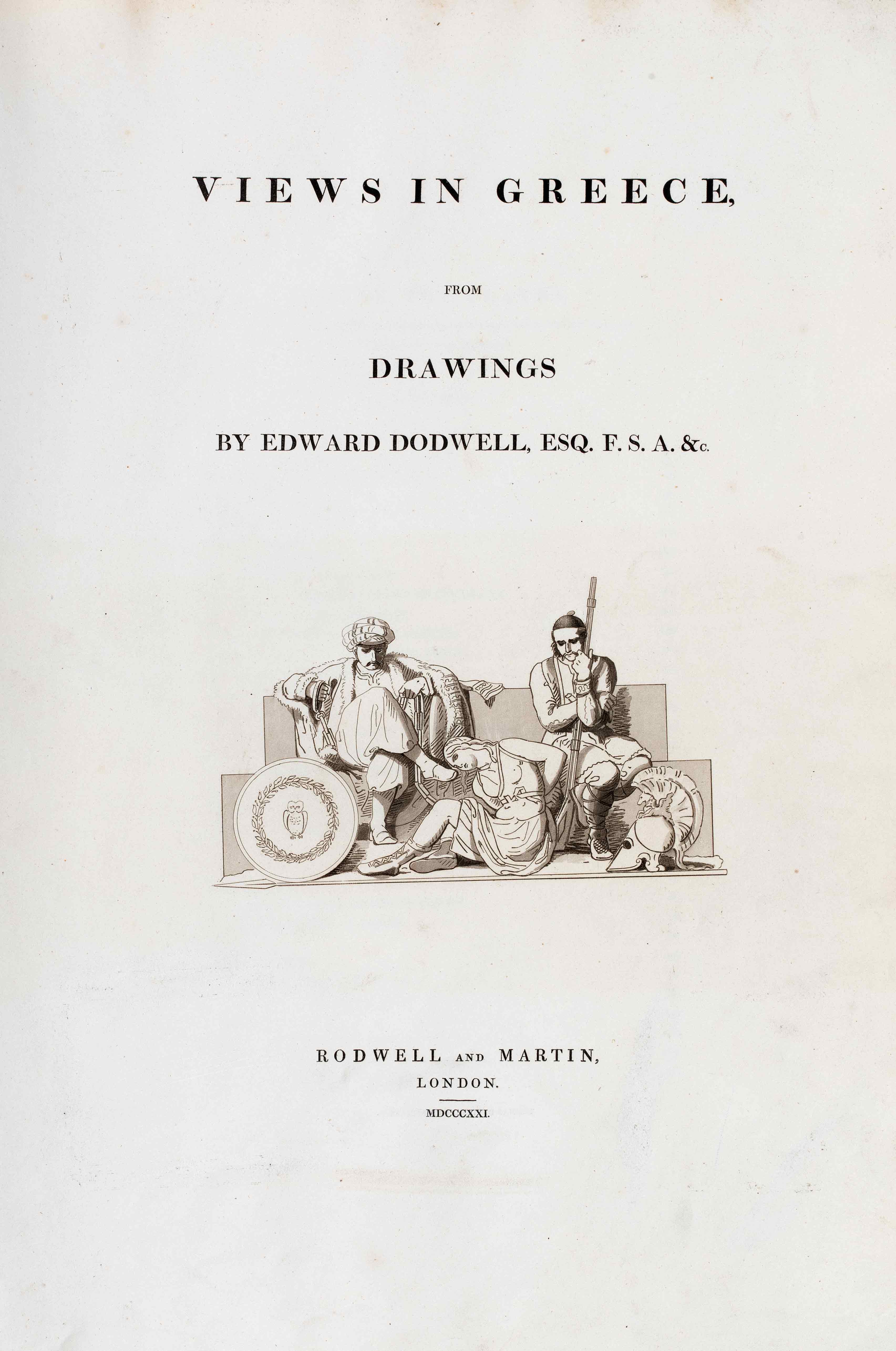 Title page, with the name of the author and the publication details. Page from the book Views in Greece, from Drawings