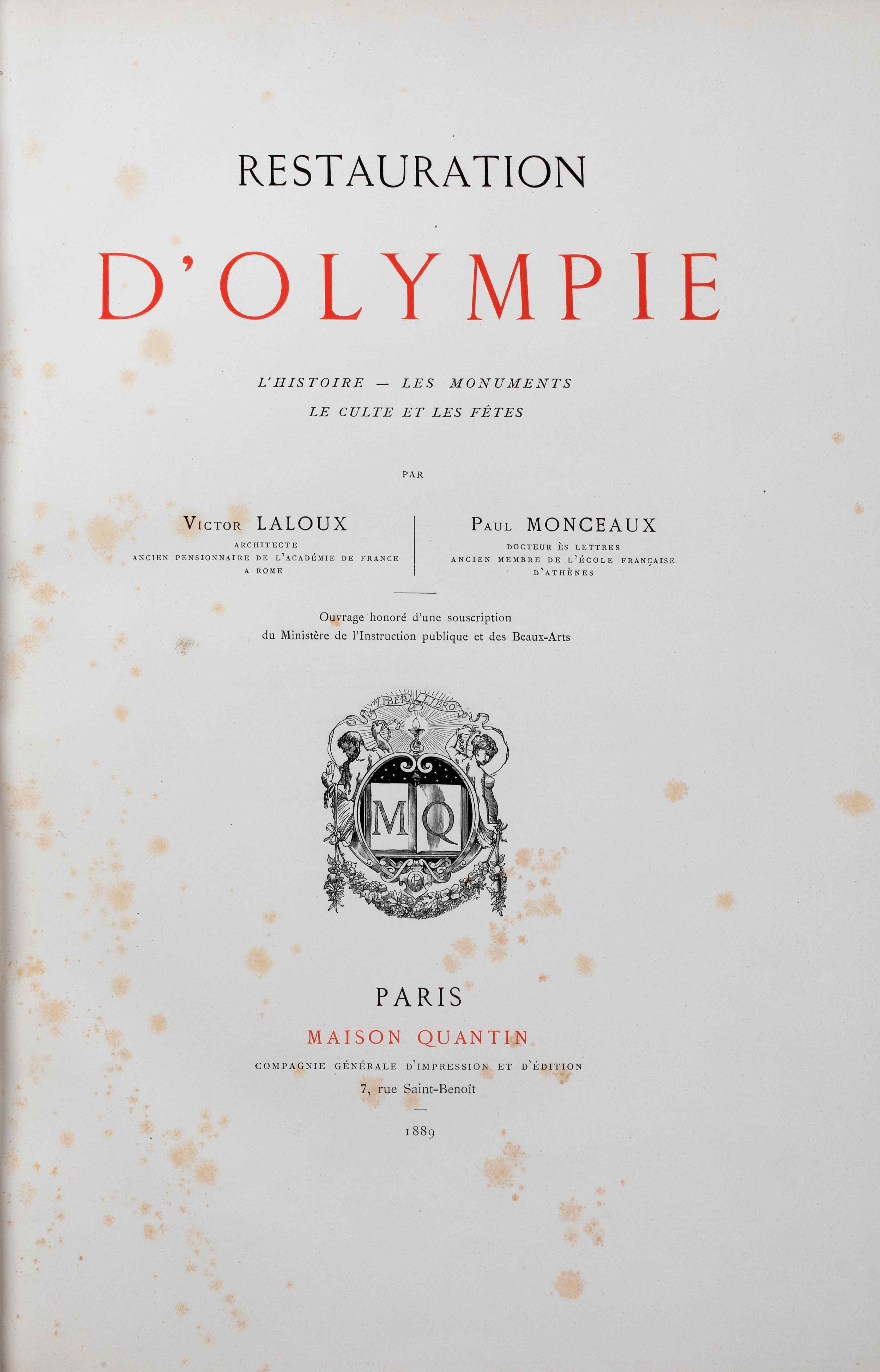 Σελίδα του βιβλίου Restauration d’Olympie