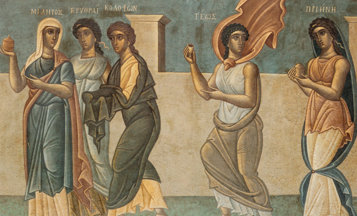 Λεπτομέρεια εξωφύλου από βυζαντινή τοιχογραφία. Λεπτομέρεια εξωφύλου από βυζαντινή τοιχογραφία.