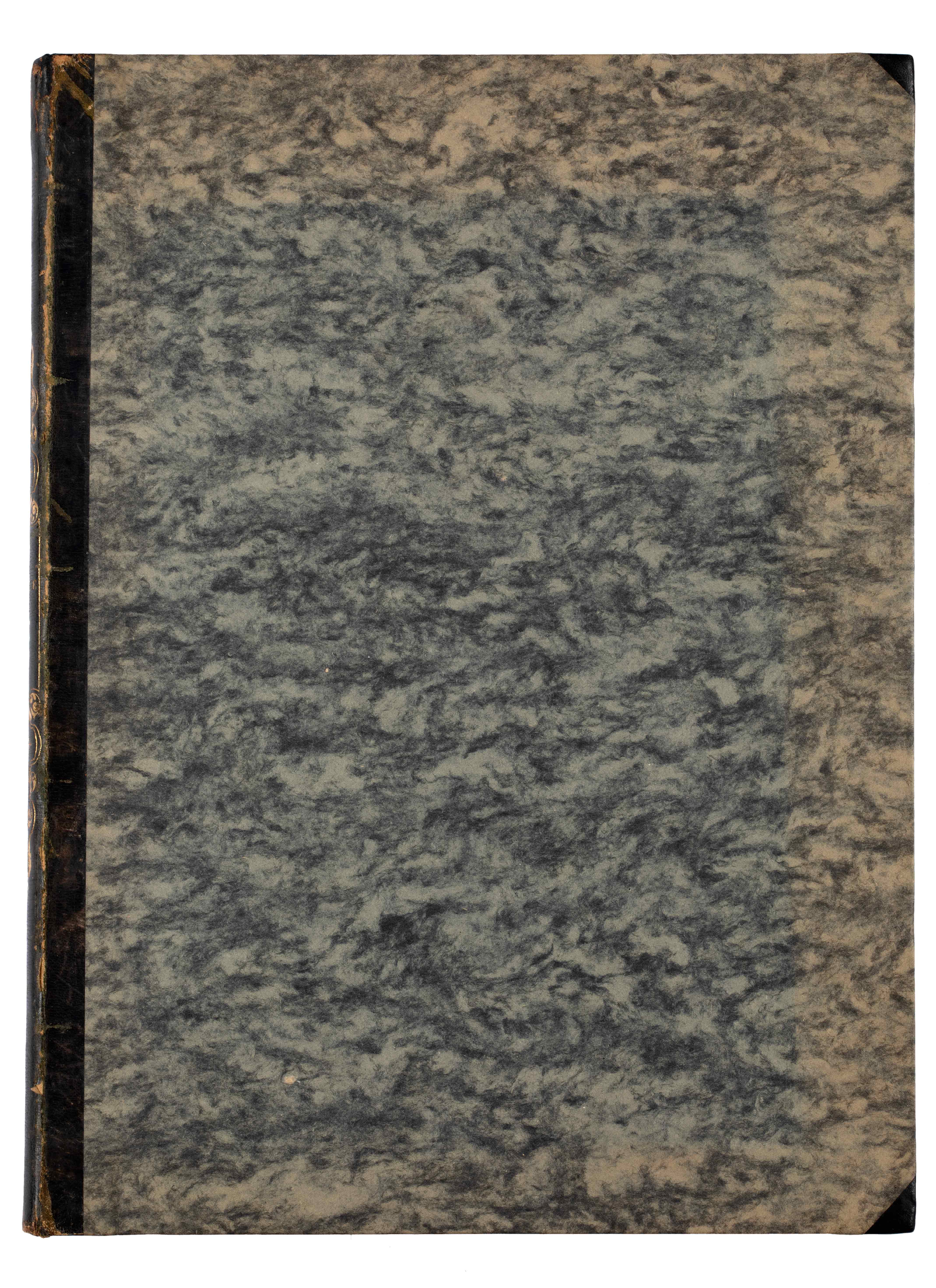 Γκρίζο σκληρόδετο εξώφυλλο του 2ου τόμου του La Grèce: vues pittoresques et topographiques. Εξώφυλλο του La Grèce: vues pittoresques et topographiques – Τόμος 2